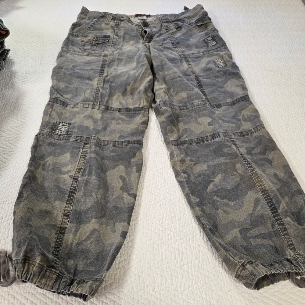 Jalate Denim Division Camo Cargo Capri Pants Womens 24 Green Gray Y2K Utility